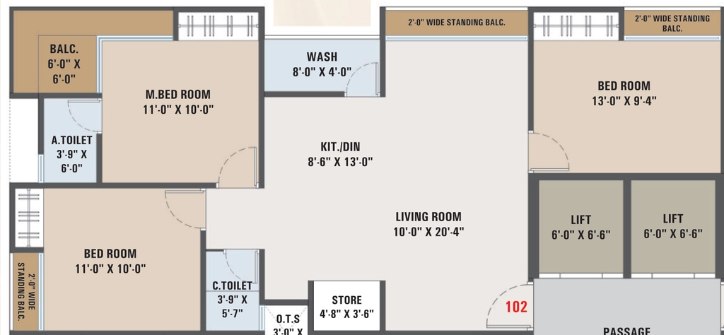 3 BHK Flat in Maruti Shivant Arena in Sarthana Jakat Naka, Surat - Image 930549
