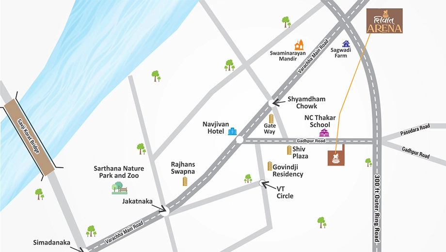Location of Maruti Shivant Arena in Sarthana Jakat Naka, Surat - Image 433673