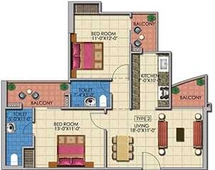 2 BHK Flat in Sarvottam Pride in Vasundhara, Ghaziabad - Image 930540