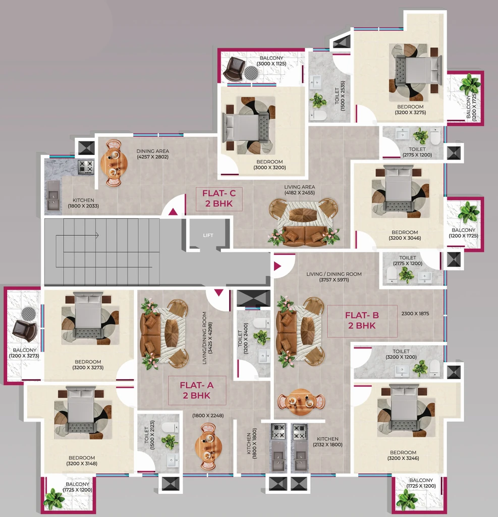 Floor Plan of Baruah Pooja Apartment in Azara, Guwahati - Image 433815