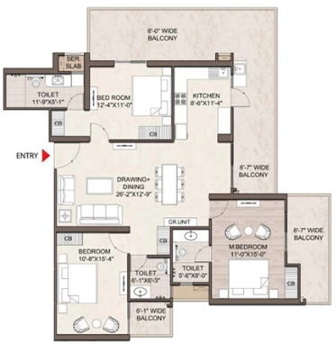 3 BHK Flat in SG Orchard in Raj Nagar Extension, Ghaziabad - Image 930552