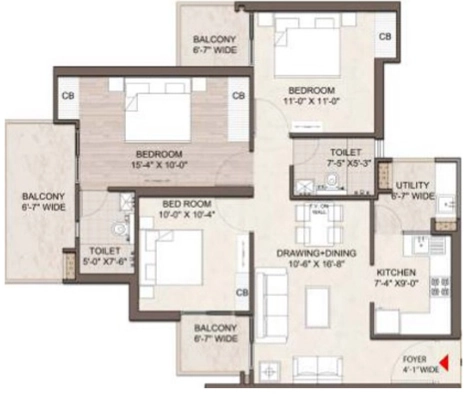 3 BHK Flat in SG Orchard in Raj Nagar Extension, Ghaziabad - Image 930550