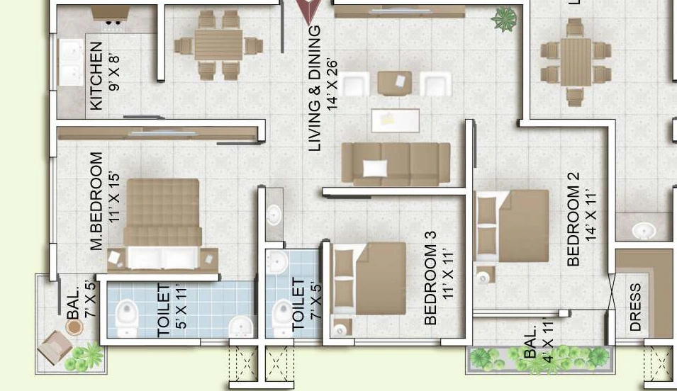 3 BHK Flat in Tridev Square in Azara, Guwahati - Image 930615