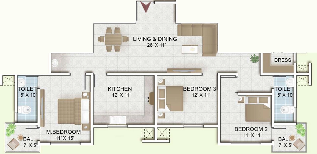 3 BHK Flat in Tridev Square in Azara, Guwahati - Image 930616