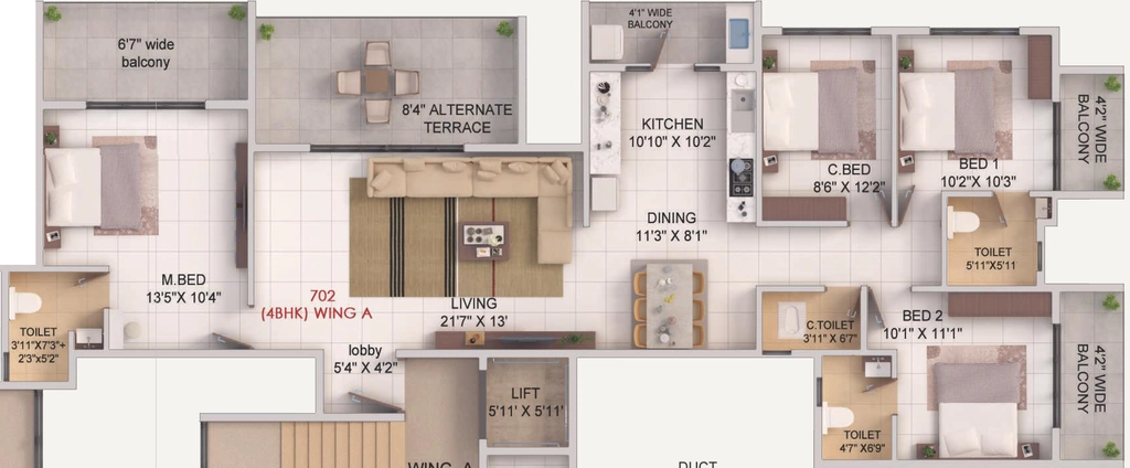 4 BHK Builder Floor in Ravi The Emerald in Gangapur, Nashik - Image 930630