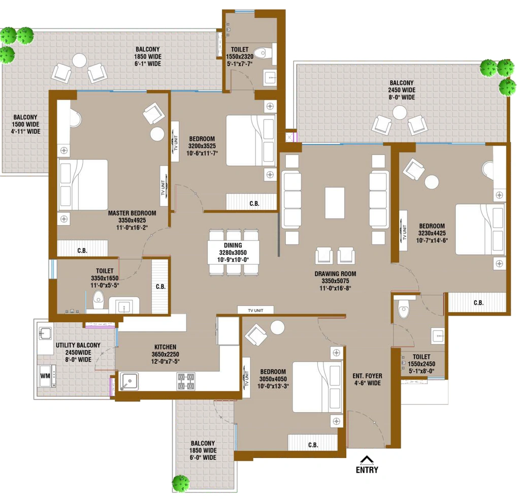 4 BHK Flat in SKA Atlantis in Siddhartha Vihar, Ghaziabad - Image 930634