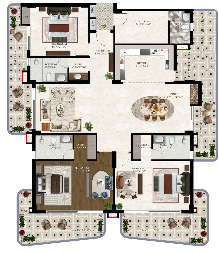 3 BHK Flat in Spark Hills in Mussoorie Road, Dehradun - Image 930644