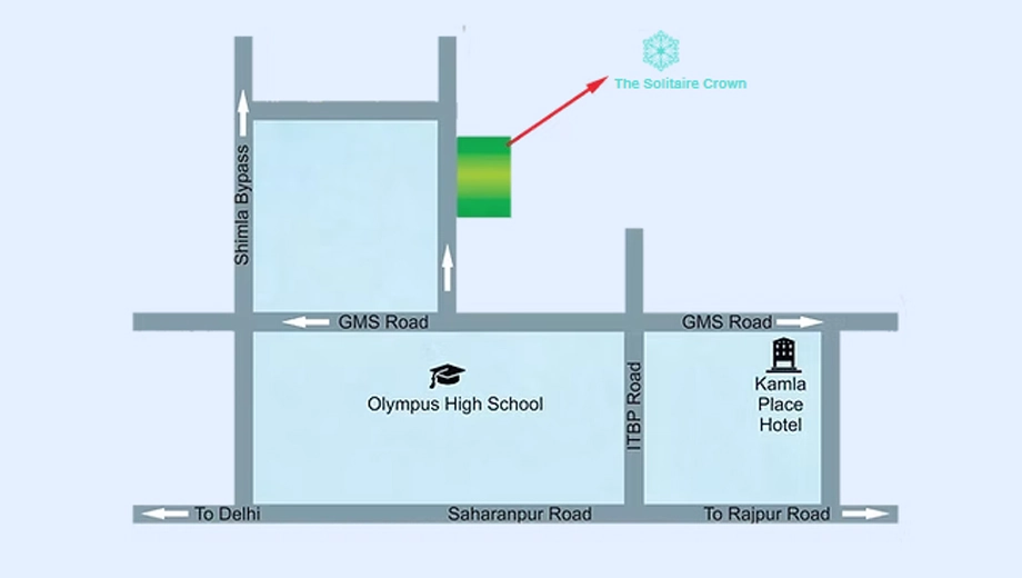 Location of The Solitaire Crown in GMS Road, Dehradun - Image 433889