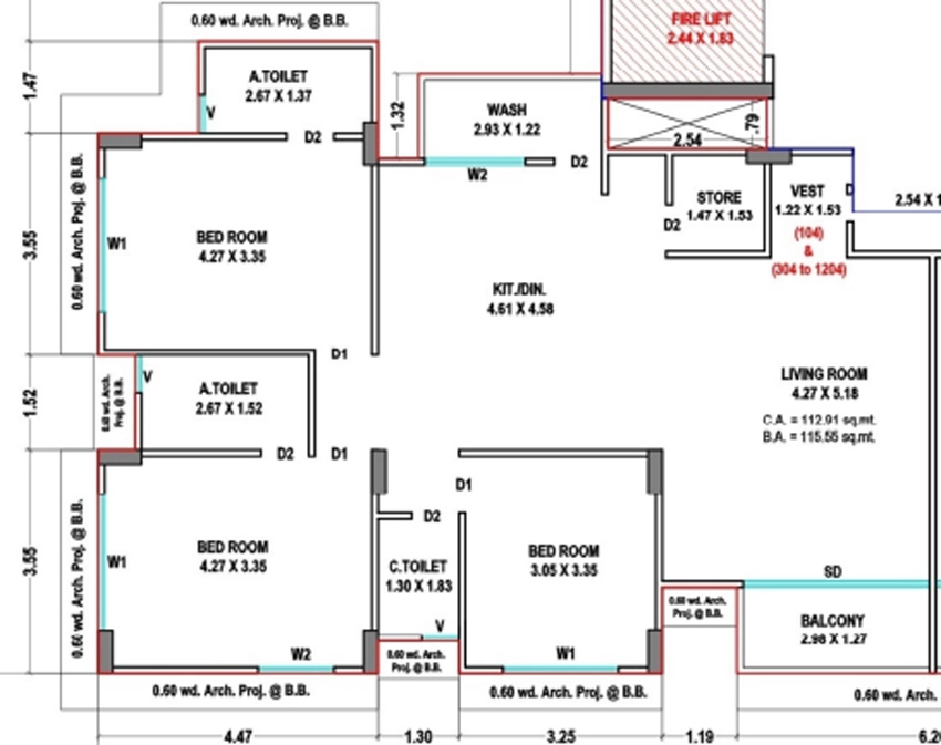 3 BHK Flat in Shivantaa Sky in Nana Varachha, Surat - Image 930663