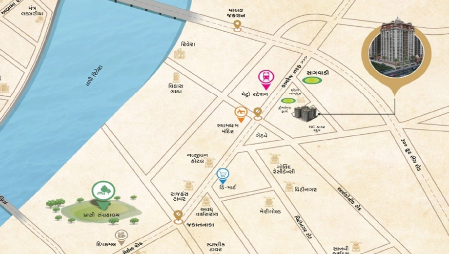 Location of Shivantaa Sky in Nana Varachha, Surat - Image 433914