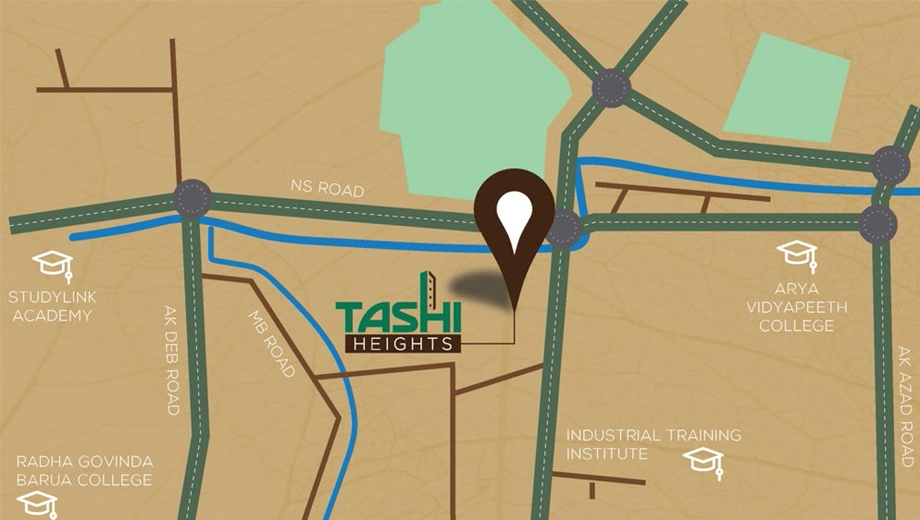 Location of Adhunik Tashi Heights in Fatasil Ambari, Guwahati - Image 433933