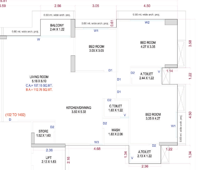 3 BHK Flat in Harikrushna Kartavya Heights in Nana Varachha, Surat - Image 930668