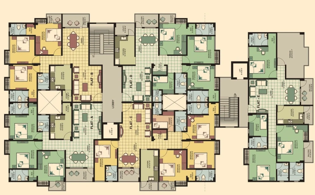 Floor Plan of Gajpati Eureka Heights in Uzan Bazar, Guwahati - Image 433958