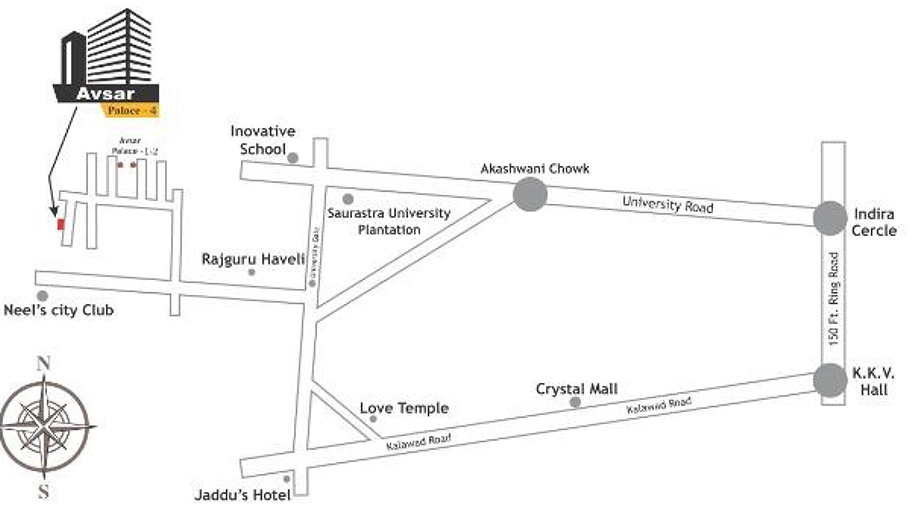 Location of Patidar Avsar Palace 4 in Nana Mava, Rajkot - Image 433969