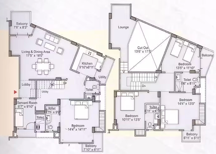 Floor Plan of Royal Silver Heights in Chandmari, Guwahati - Image 433990