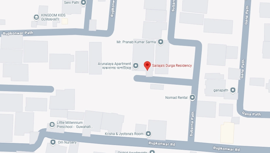 Location of Sailajas Durga Residency in Bormotoria, Guwahati - Image 434008