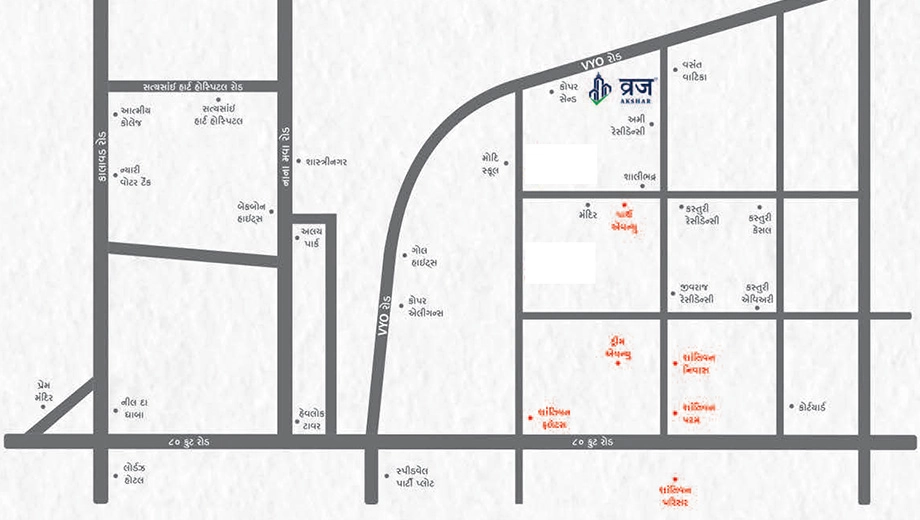 Location of Commercial Gokul Vraj Akshar in Mavdi, Rajkot - Image 434029
