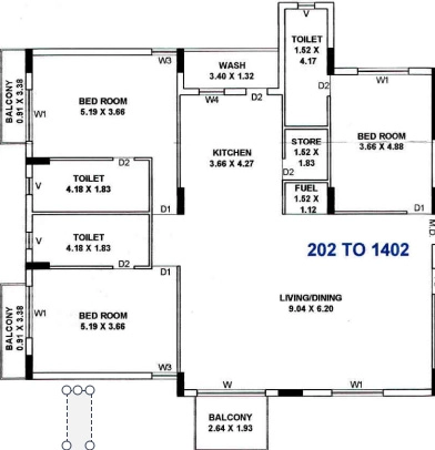 3 BHK Flat in Shivay Fortune Vivanta in Nana Mava, Rajkot - Image 930708