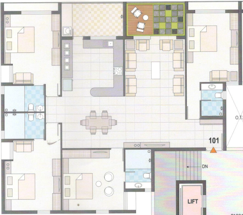 4 BHK Flat in Harmony Builders in Nana Mava, Rajkot - Image 930709