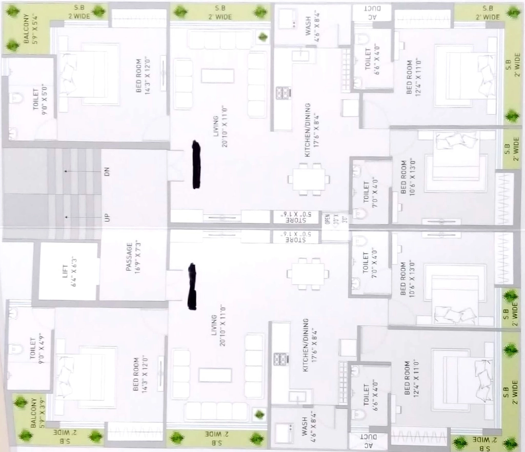 Floor Plan of Honest Sentosa Hill in Nana Mava, Rajkot - Image 434084