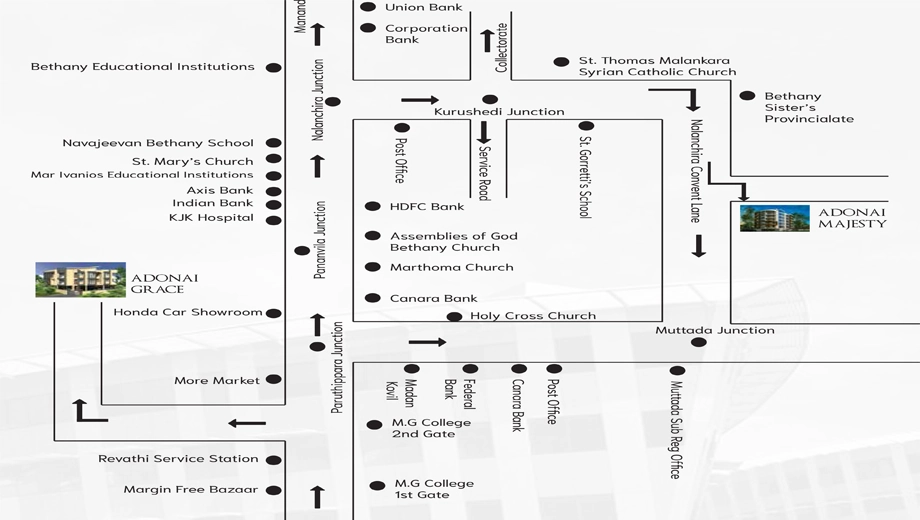 Location of Adonai Majesty in Nalanchira, Thiruvananthapuram - Image 434179