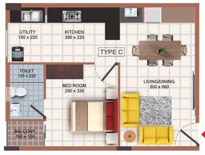 1 BHK Flat in Cordon Crystal Park in Kazhakootam, Thiruvananthapuram - Image 930752