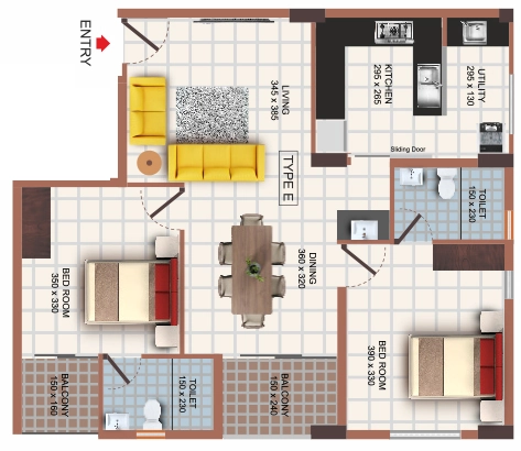 2 BHK Flat in Cordon Crystal Park in Kazhakootam, Thiruvananthapuram - Image 930754