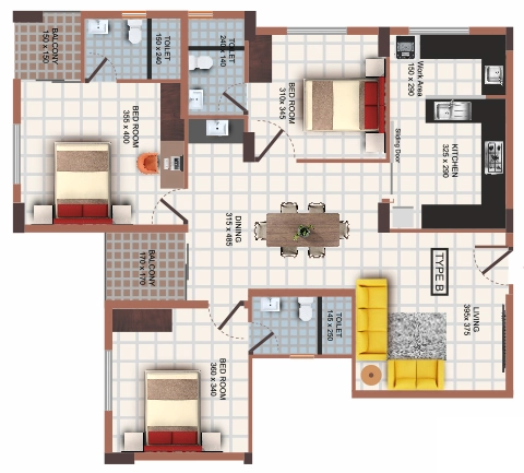 3 BHK Flat in Cordon Crystal Park in Kazhakootam, Thiruvananthapuram - Image 930755