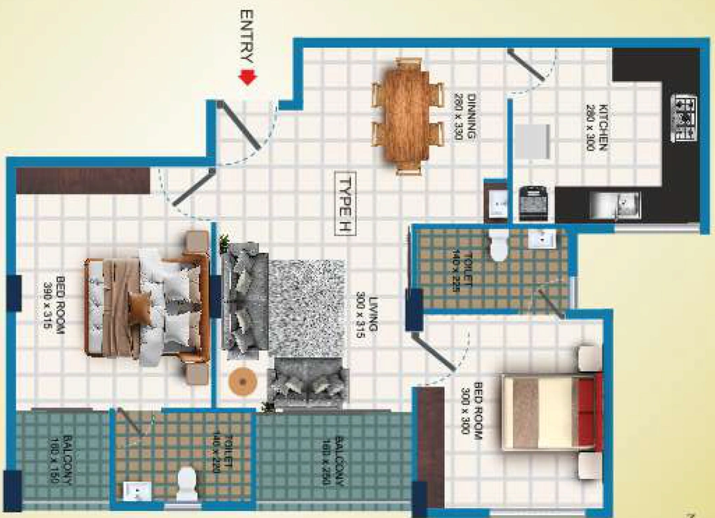 2 BHK Flat in Cordon Elegance in Kudappanakunnu, Thiruvananthapuram - Image 930756