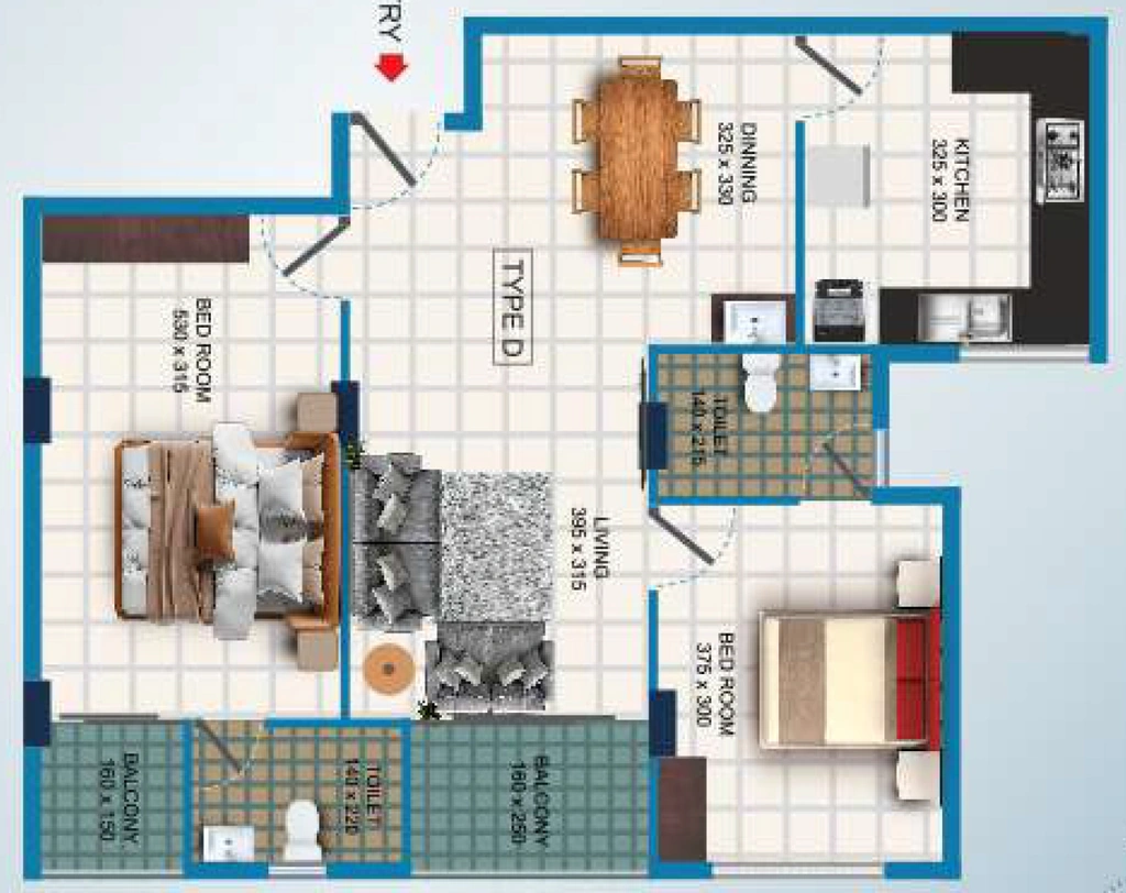 2 BHK Flat in Cordon Elegance in Kudappanakunnu, Thiruvananthapuram - Image 930757