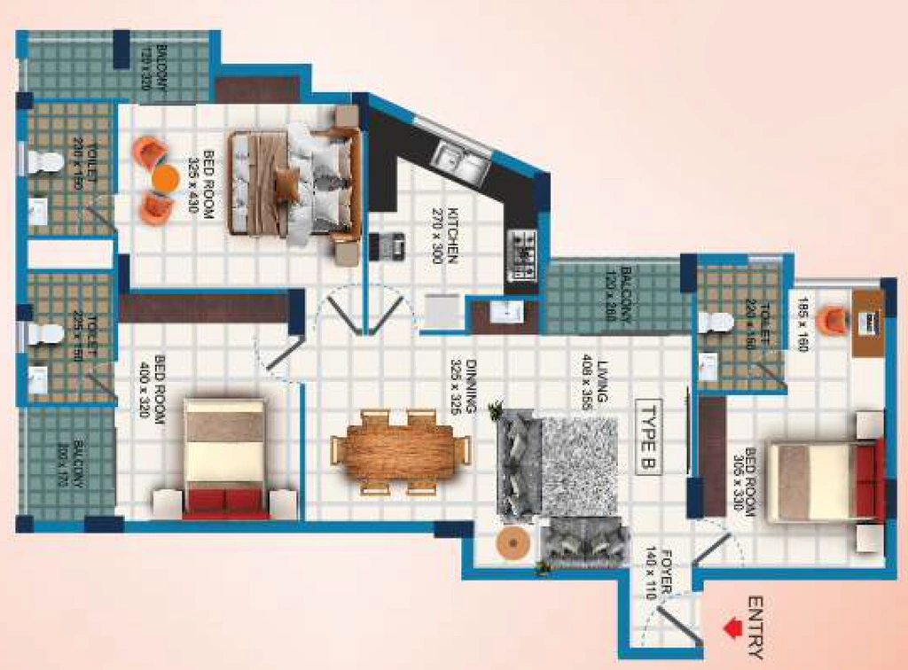 3 BHK Flat in Cordon Elegance in Kudappanakunnu, Thiruvananthapuram - Image 930759