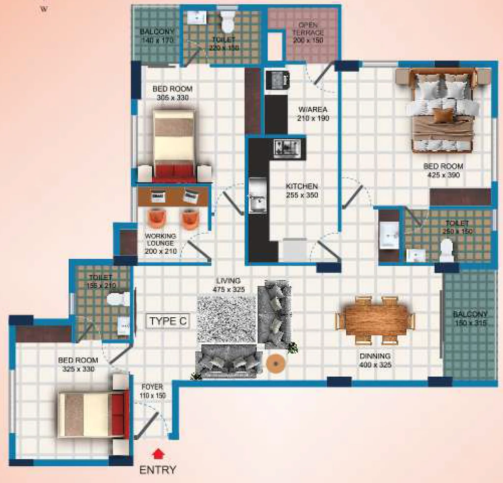 3 BHK Flat in Cordon Elegance in Kudappanakunnu, Thiruvananthapuram - Image 930760