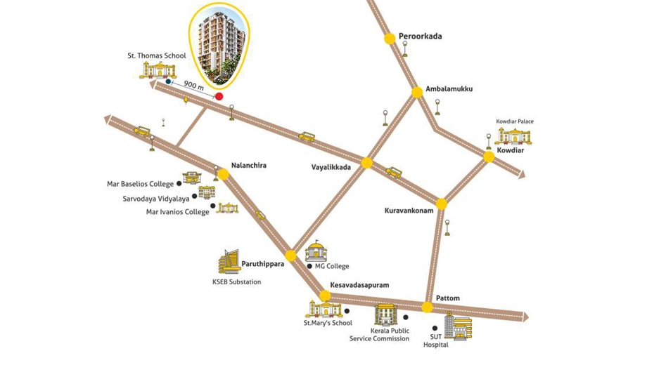 Location of Cordon Elegance in Kudappanakunnu, Thiruvananthapuram - Image 434216