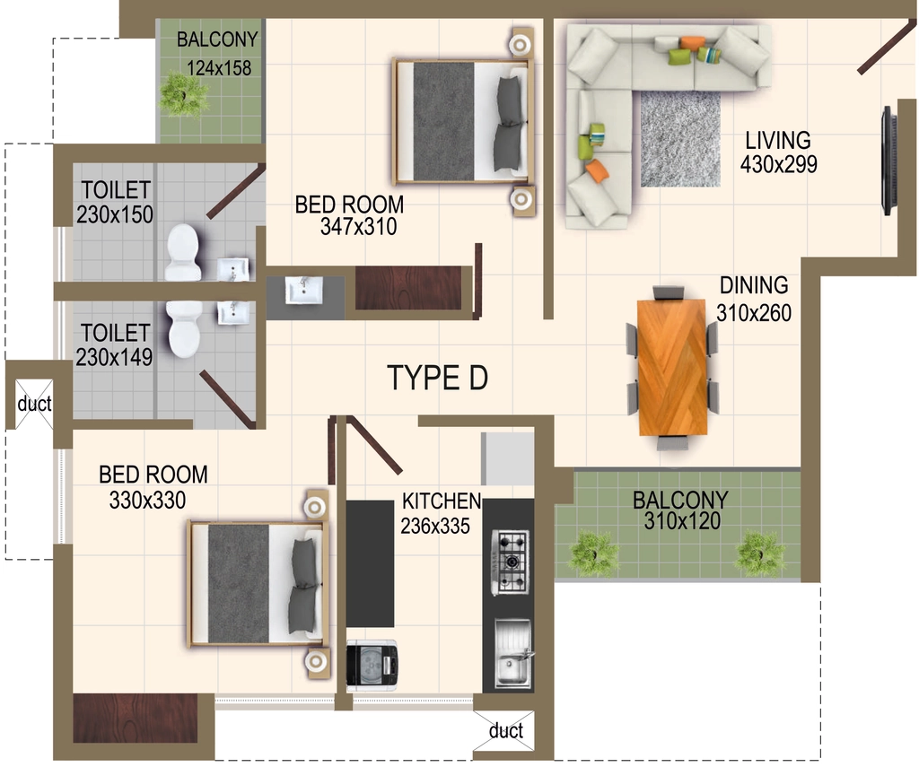 2 BHK Flat in Cordon Imperial Gardens Emerald in Peroorkada, Thiruvananthapuram - Image 930761