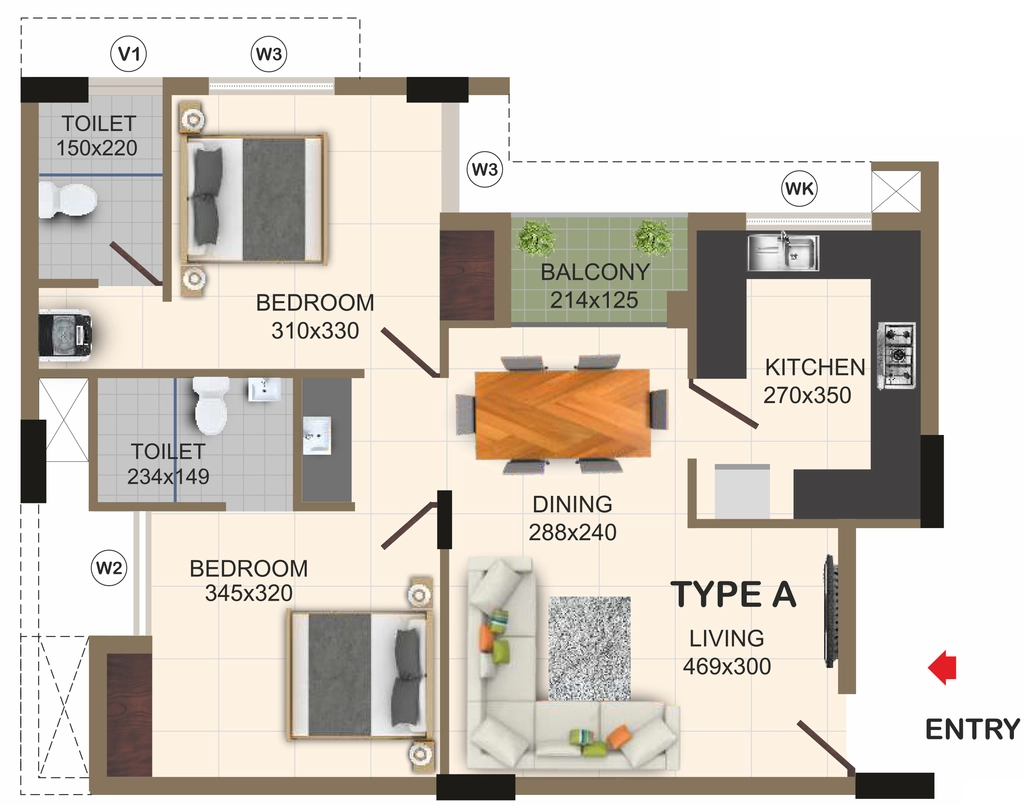2 BHK Flat in Cordon Imperial Gardens Sapphire in Peroorkada, Thiruvananthapuram - Image 930763