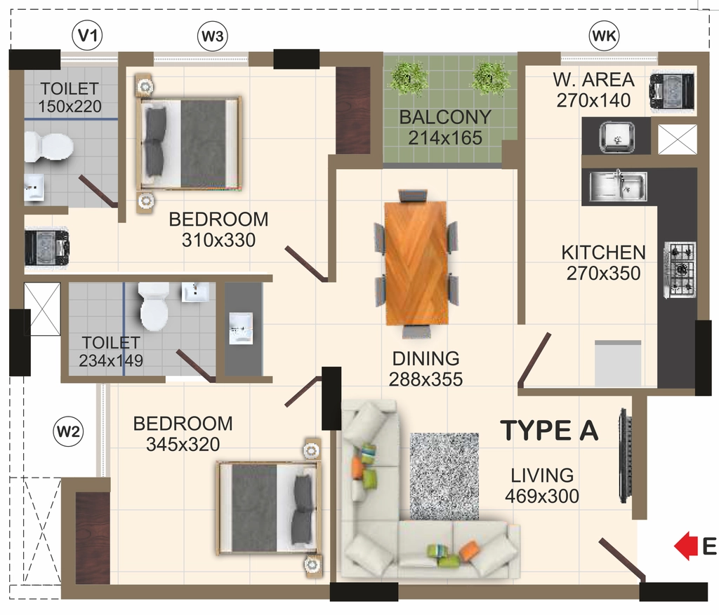 2 BHK Flat in Cordon Imperial Gardens Sapphire in Peroorkada, Thiruvananthapuram - Image 930764