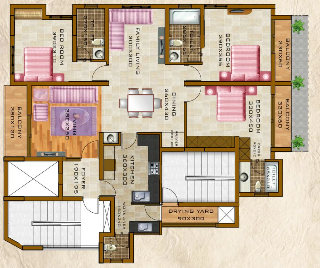 3 BHK Flat in Cordon Kings Villae in Kowdiar, Thiruvananthapuram - Image 930767