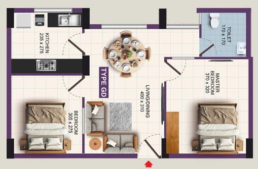 2 BHK Flat in Cordon Vistara in Kazhakootam, Thiruvananthapuram - Image 930789
