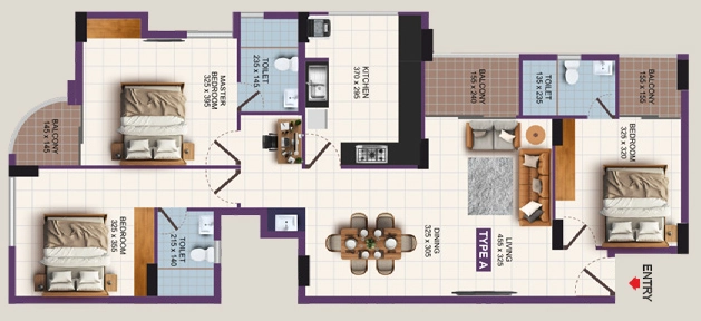 3 BHK Flat in Cordon Vistara in Kazhakootam, Thiruvananthapuram - Image 930792