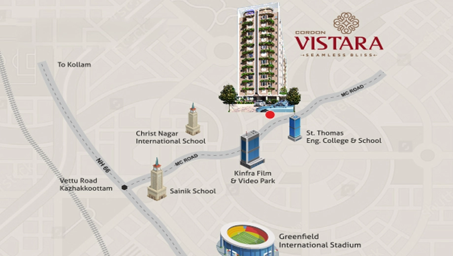 Location of Cordon Vistara in Kazhakootam, Thiruvananthapuram - Image 434287