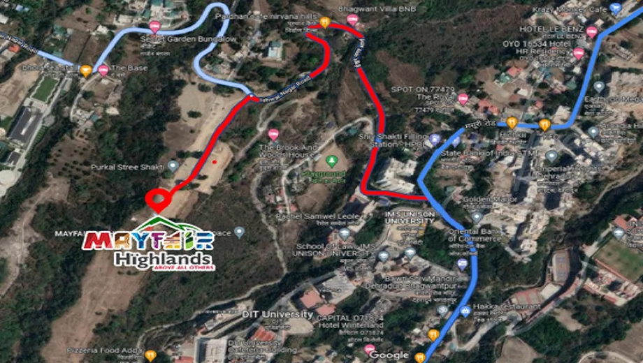 Location of Presidency Mayfair Highlands in Mussoorie Road, Dehradun - Image 434103