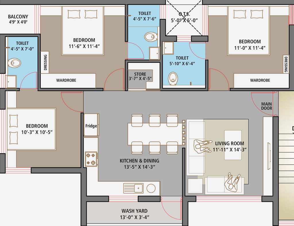 3 BHK Flat in Icon Elegance in Nana Mava, Rajkot - Image 930721