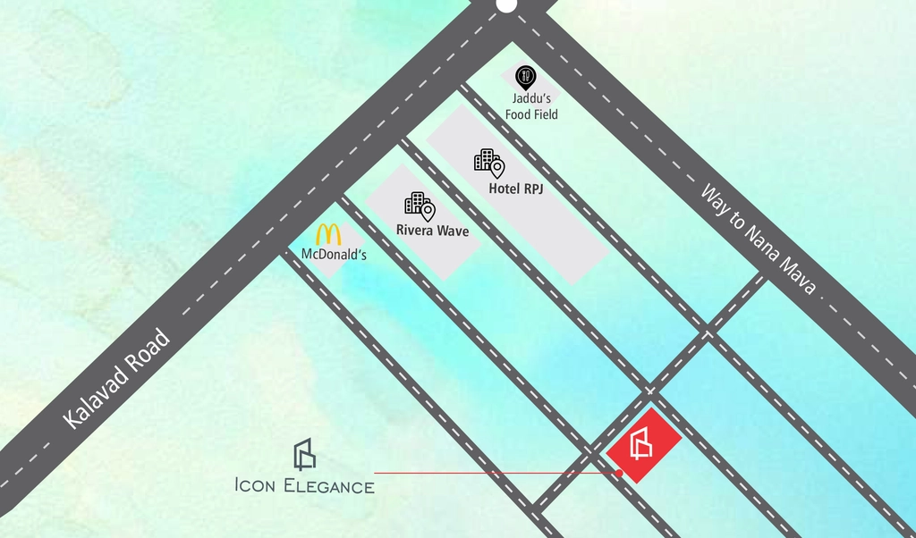 Location of Icon Elegance in Nana Mava, Rajkot - Image 434107