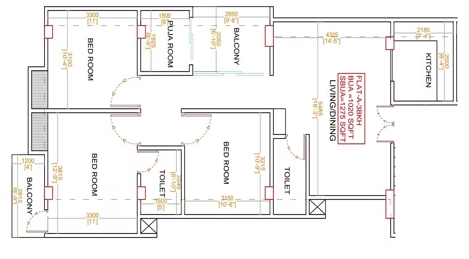 3 BHK Flat in Vasundhara Riviera in Uzan Bazar, Guwahati - Image 930722