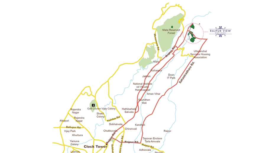 Location of VK Rajpur View Enclave in Rajpur Road, Dehradun - Image 434120