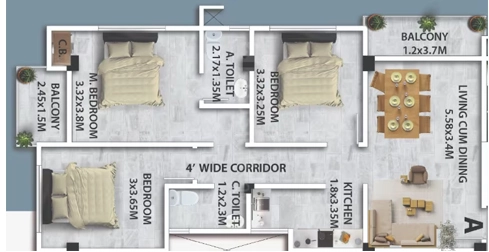 3 BHK Flat in Y Square Galaxy Niwas in Azara, Guwahati - Image 930729