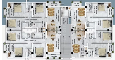 Floor Plan of Y Square Galaxy Niwas in Azara, Guwahati - Image 434131