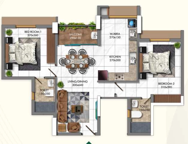 2 BHK Flat in Desai DD Galleria in Pallippuram, Thiruvananthapuram - Image 930776