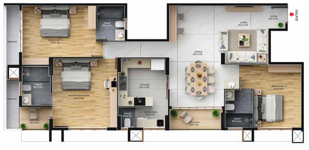 3 BHK Flat in Favourite Ever in Vazhuthacaud, Thiruvananthapuram - Image 930783