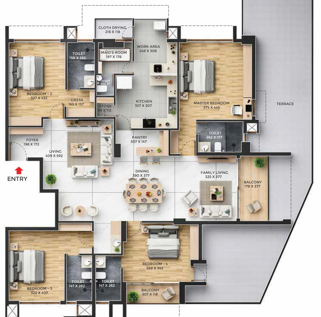 4 BHK Flat in Favourite Ever in Vazhuthacaud, Thiruvananthapuram - Image 930787